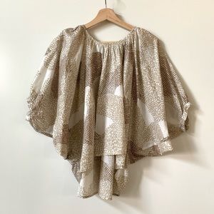 Maeve Couers Hearts Batwing Boho Top Blouse XS